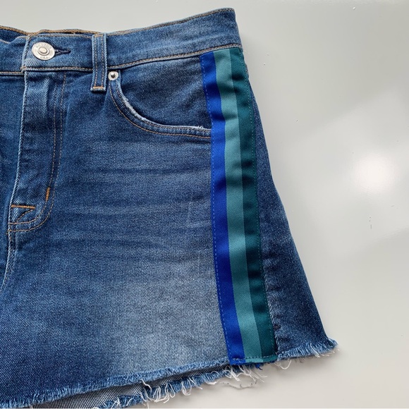 Hudson Sade Cut Off Jean Shorts 25 Blue Striped - Picture 6 of 11